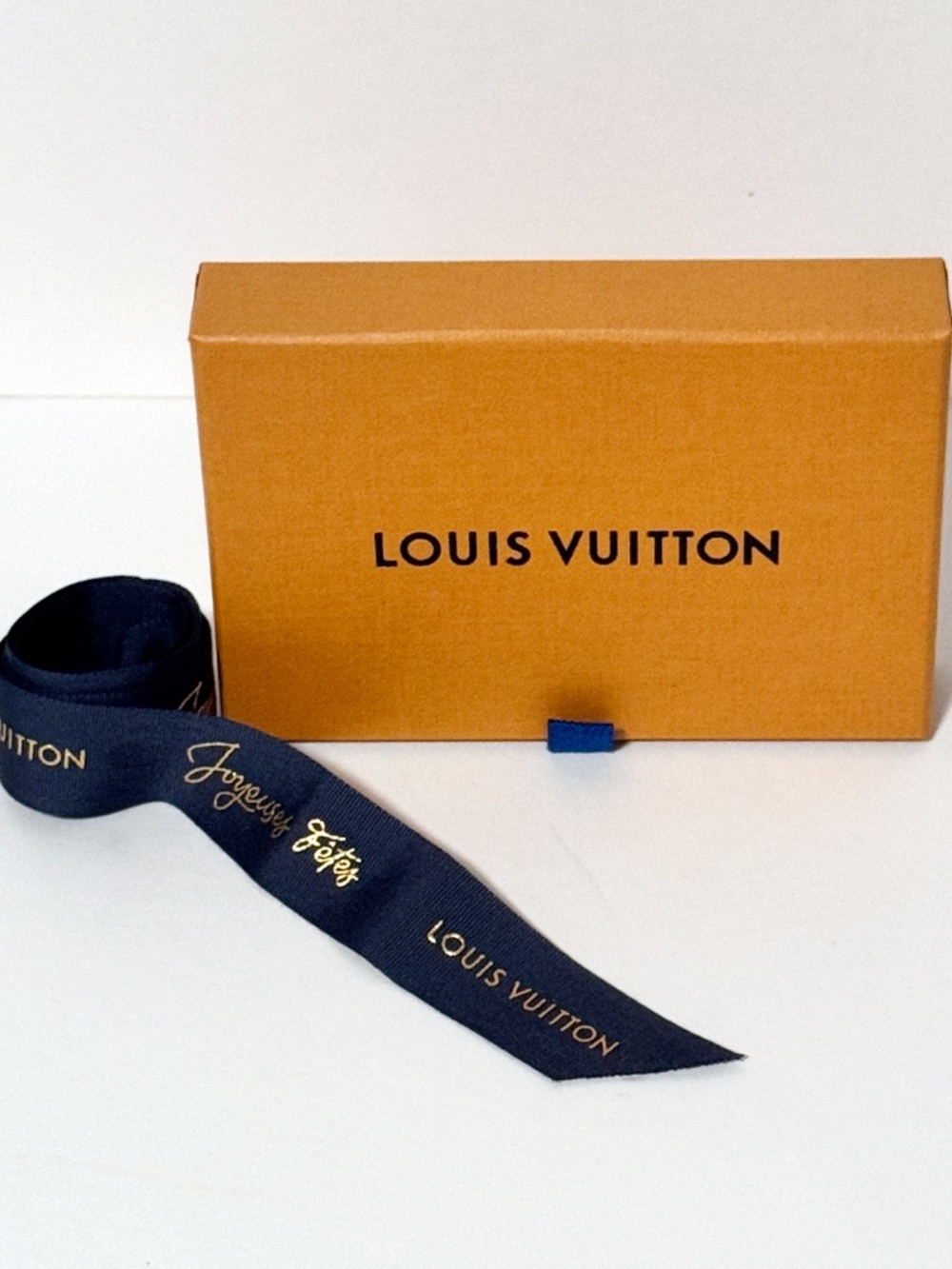Louis Vuitton Wallet Gift Box + Holiday 2025 Joyeuses Fetes Ribbon 5.5” x 3.5”